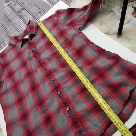 J.Crew Factory Button Up Shirt Medium Red & Gray - Picture 11 of 15